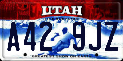 UT license plate A429JZ
