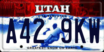 UT license plate A429KW
