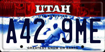 UT license plate A429ME