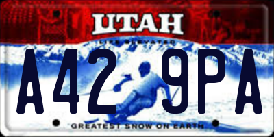 UT license plate A429PA