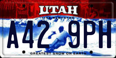 UT license plate A429PH
