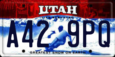 UT license plate A429PQ