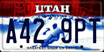 UT license plate A429PT