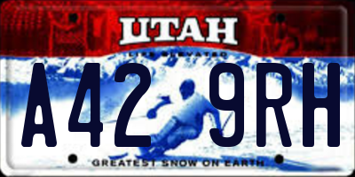 UT license plate A429RH