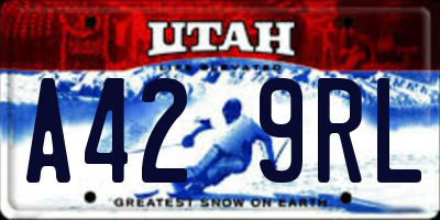 UT license plate A429RL