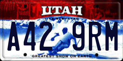 UT license plate A429RM