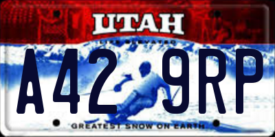 UT license plate A429RP
