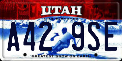 UT license plate A429SE