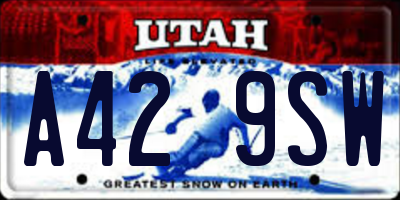 UT license plate A429SW