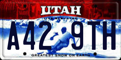 UT license plate A429TH