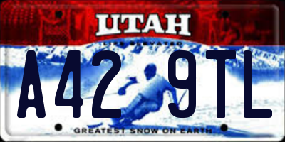 UT license plate A429TL