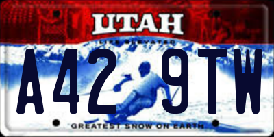 UT license plate A429TW