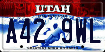 UT license plate A429WL