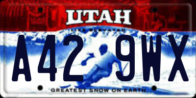 UT license plate A429WX