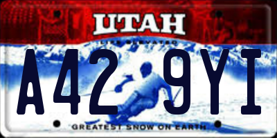 UT license plate A429YI