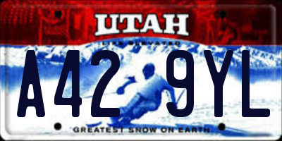 UT license plate A429YL