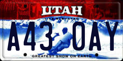 UT license plate A430AY
