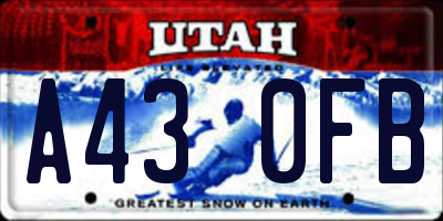 UT license plate A430FB