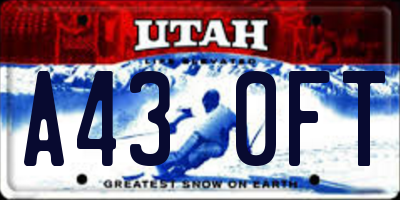 UT license plate A430FT