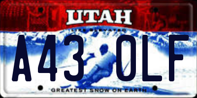 UT license plate A430LF