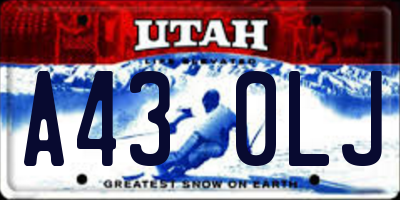 UT license plate A430LJ