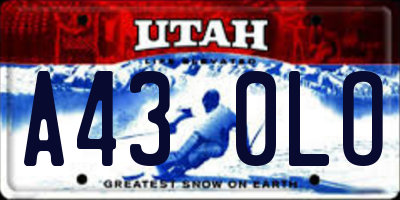 UT license plate A430LO