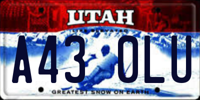 UT license plate A430LU