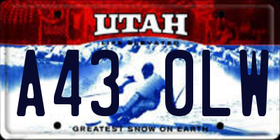 UT license plate A430LW