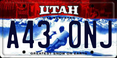 UT license plate A430NJ