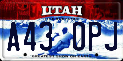 UT license plate A430PJ