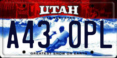 UT license plate A430PL