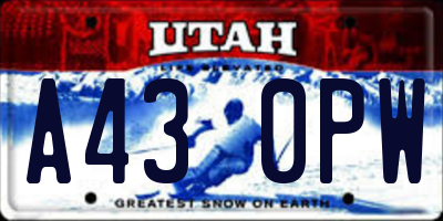 UT license plate A430PW