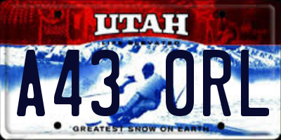 UT license plate A430RL