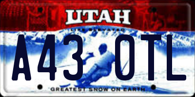 UT license plate A430TL