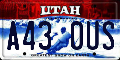 UT license plate A430US