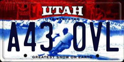 UT license plate A430VL