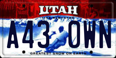 UT license plate A430WN