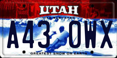 UT license plate A430WX