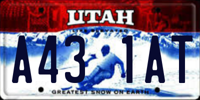 UT license plate A431AT