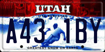 UT license plate A431BY