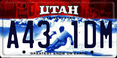 UT license plate A431DM