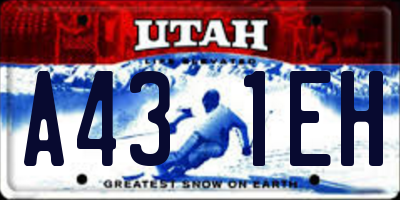 UT license plate A431EH