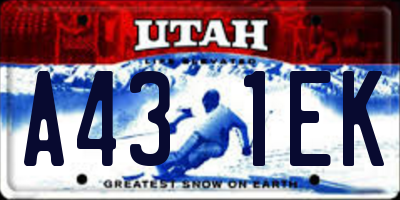 UT license plate A431EK