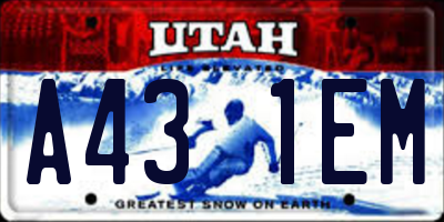 UT license plate A431EM