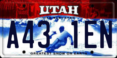 UT license plate A431EN