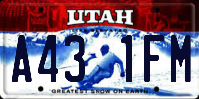 UT license plate A431FM