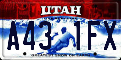 UT license plate A431FX
