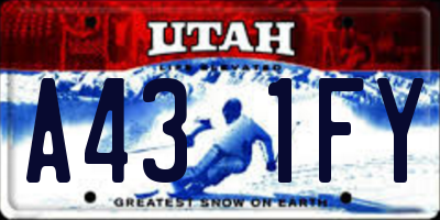 UT license plate A431FY