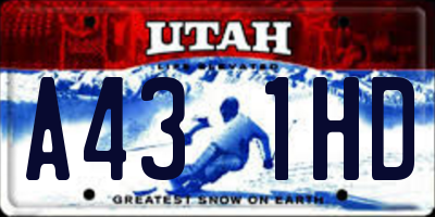 UT license plate A431HD
