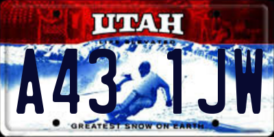 UT license plate A431JW